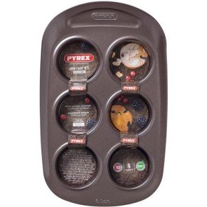 Muffinform - PYREX - 1452001 - Rund - Kohlenstoffstahl - Antihaftbe...