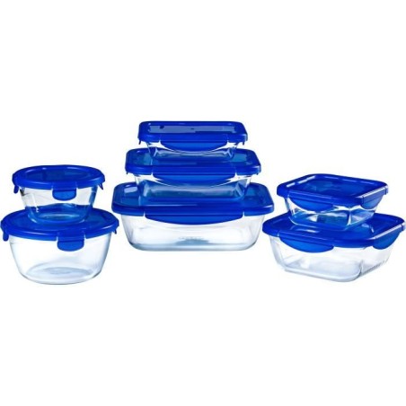 Set mit 7 Vorratsbehältern - PYREX - Cook & Go - Glas - Luftdichter...
