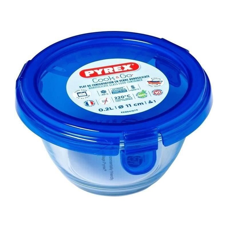 PYREX - COOK & GO - Round box in vere with lid 11 * 6 cm |  Lunch b...
