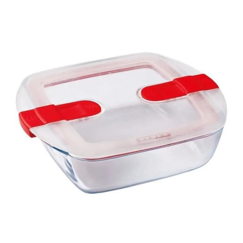 PYREX - COOK & HEAT - Square glass box with lid 20 * 17 cm |  Lunch...