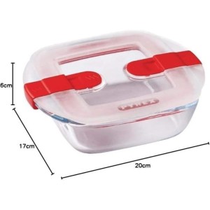 PYREX - COOK & HEAT - Square glass box with lid 20 * 17 cm |  Lunch...