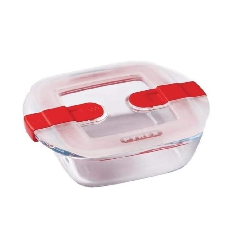 PYREX - COOK & HEAT - Square glass box with lid 25 * 22 cm |  Lunch...