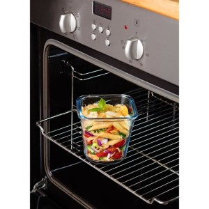 Lot de 3 Boîtes de conservation Pasta Box - PYREX - Cook&Go - Verre - Couvercle étanche - 12x12 cm - 0,8 L