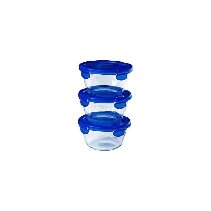3er-Set Lunchboxen - PYREX - Cook & Go - Glas - Rund - Luftdichter ...