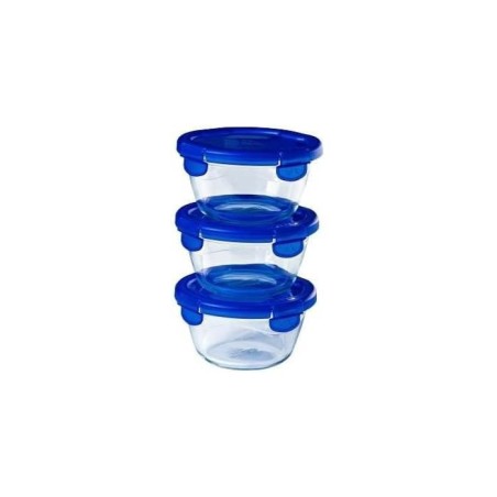 3er-Set Lunchboxen - PYREX - Cook & Go - Glas - Rund - Luftdichter ...