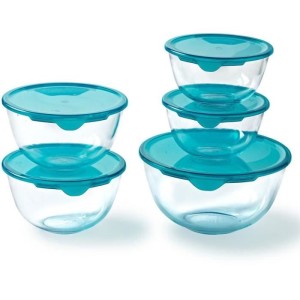 5er-Set Schüsseln mit Deckel - PYREX - 2x 0,5L + 1x 1L + 2x 2L |  B...