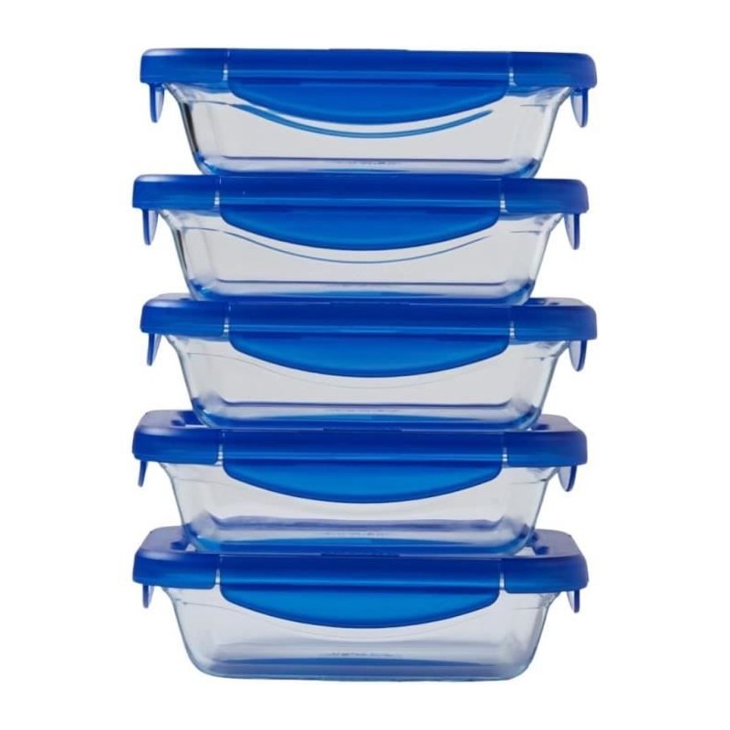 5er-Set Lunchboxen – PYREX – Cook & Go – Glas – Rechteckig – Luftdi...