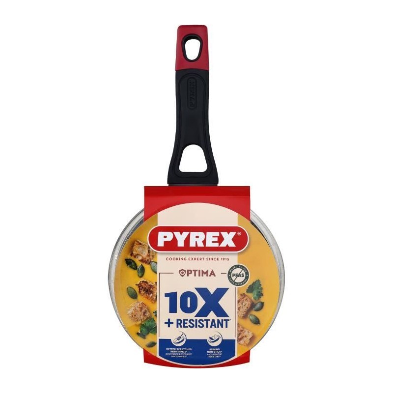 Casserole + couvercle - PYREX - 1455030 - Antiadhésif - 16 cm - Sans PFAS