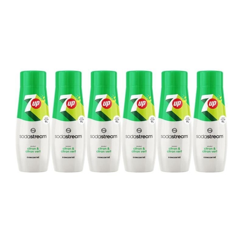 Concentrés SODASTREAM - Lot de 6 concentrés 7UP - Jusqu'a 54L de boissons - 440ml