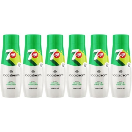 Concentrés SODASTREAM - Lot de 6 concentrés 7UP - Jusqu'a 54L de boissons - 440ml