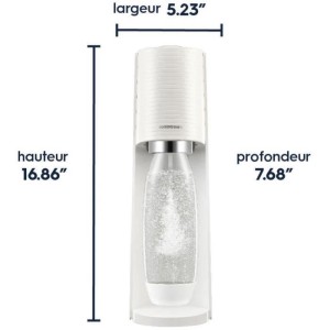 Machine a soda et eau pétillante SODASTREAM - TERRA Blanche - 2 bouteilles compatible lave-vaisselle - 1 recharge de gaz 60L