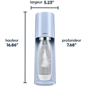 Machine a soda et eau pétillante SODASTREAM - TERRA Bleu - 1 bouteille compatible lave-vaisselle - 1 recharge de gaz 60L