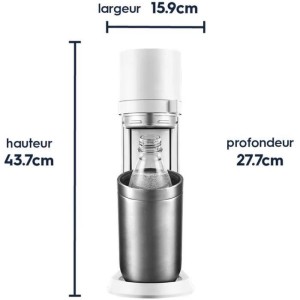 Machine a soda et eau pétillante SODASTREAM - DUO Blanche - 2 carafes en verre - 2 bouteilles - 1 recharge de gaz 60L