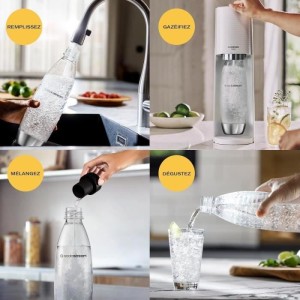 Bouteille SODASTREAM - FUSE Métal - Capacité 1L - Compatible lave-vaisselle