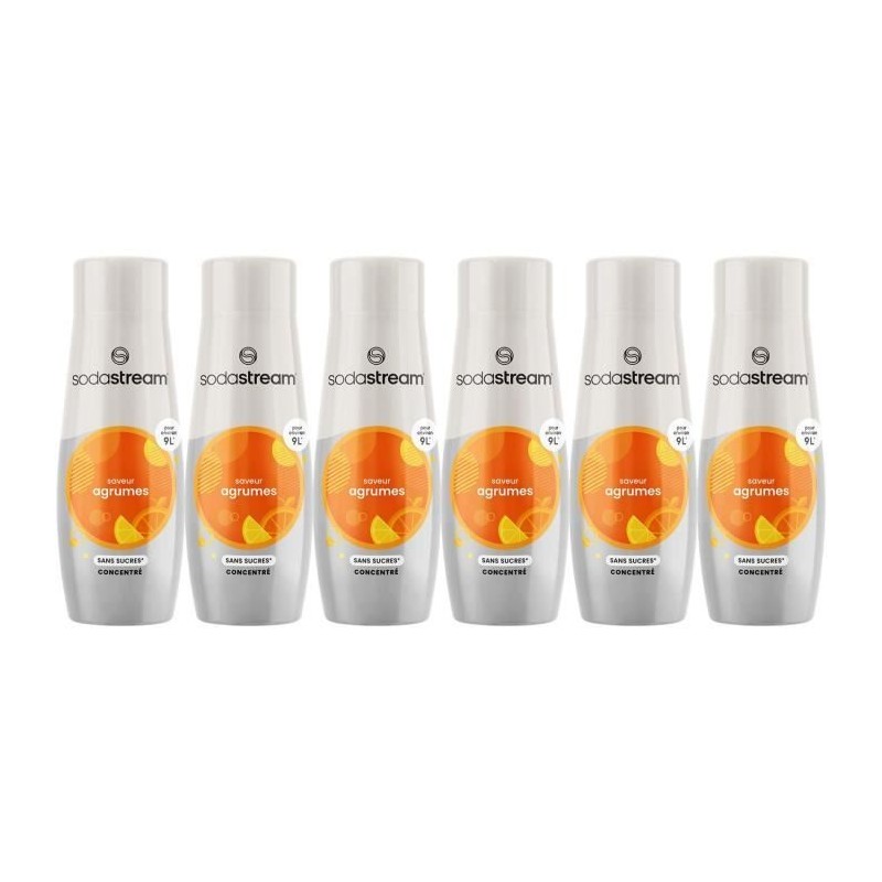 SODASTREAM Konzentrate – 6er-Pack zuckerfreie Zitruskonzentrate – Bis zu 54 l Getränke – 440 ml