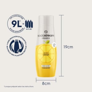Concentrés SODASTREAM - Lot de 6 concentrés Citron sans sucres - Jusqu'a 54L de boissons - 440 ml