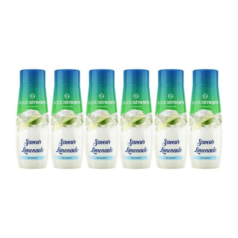 Concentrés SODASTREAM - Lot de 6 Concentrés Limonade - Jusqu'a 54L de boissons - 440ml