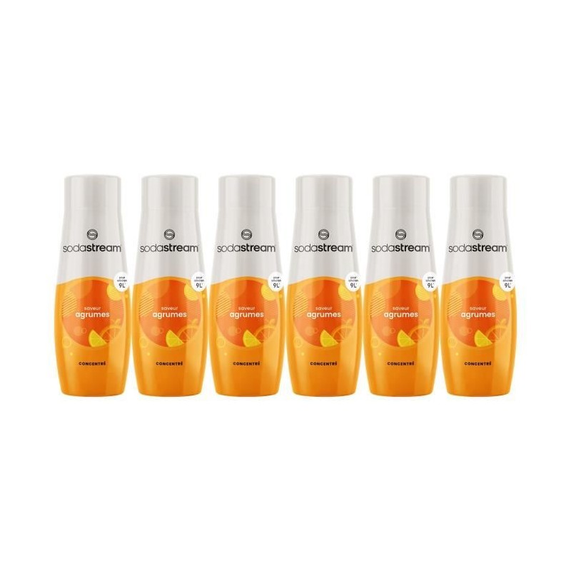 Concentrés SODASTREAM - Lot de 6 concentrés Agrumes - Jusqu'a 54L de boissons - 440ml