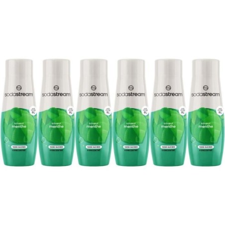 Concentrés SODASTREAM - Lot de 6 concentrés Menthe sans sucres - Jusqu'a 54L de boissons - 440 ml