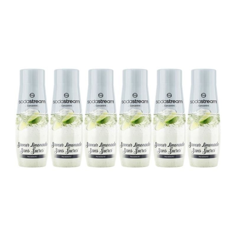 SODASTREAM concentrates - Pack of 6 sugar-free lemonade concentrates - Up to 54L of drinks - 440 ml