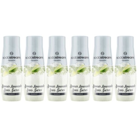 SODASTREAM concentrates - Pack of 6 sugar-free lemonade concentrates - Up to 54L of drinks - 440 ml