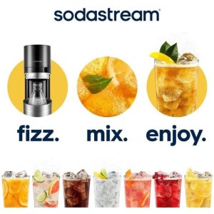 Machine a soda et eau pétillante SODASTREAM - DUO Noire - 2 carafes en verre - 1 recharge de gaz 60L