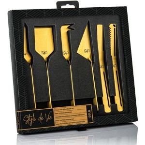 Käse- und Buttermesserset – LIFESTYLE – Edelstahl – 6-teilig – Gold