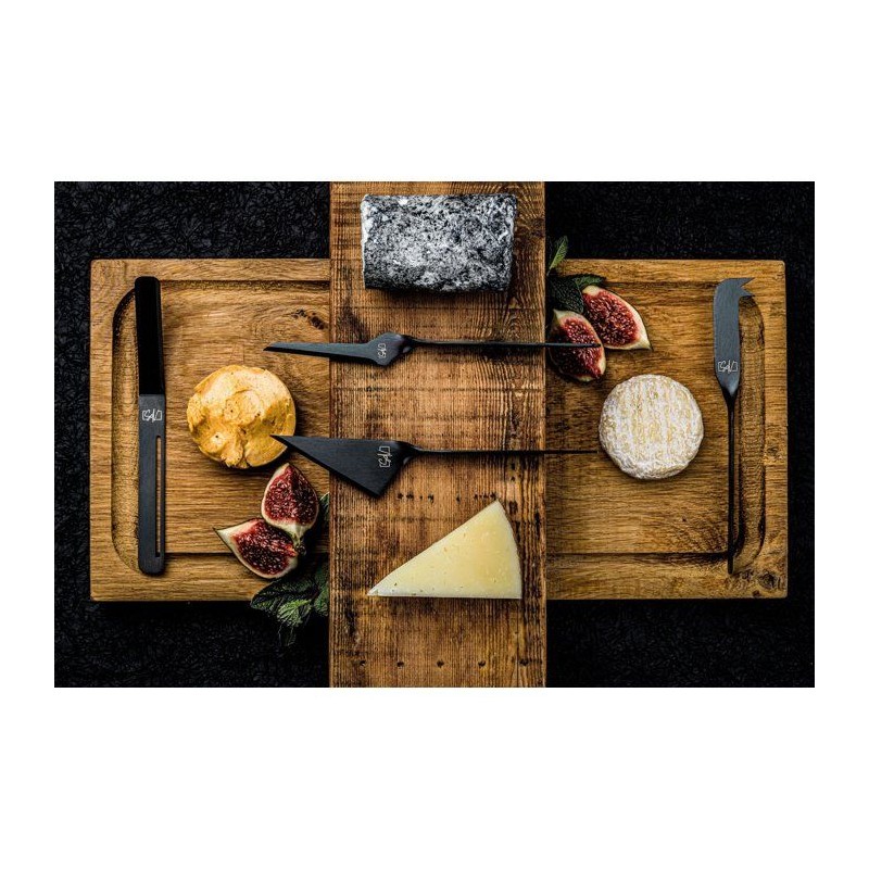 Coffret couteaux a fromages et beurre - STYLE DE VIE - Acier inoxydable - 6 pieces - Noir