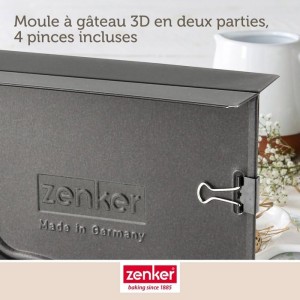 Lot de 2 moules a gâteaux 3D - ZENKER - Forme de lapin de Pâques - 600 ml