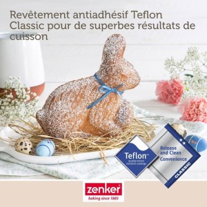 Lot de 2 moules a gâteaux 3D - ZENKER - Forme de lapin de Pâques - 600 ml