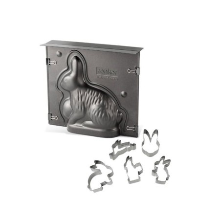 Ensemble de moule lapin de Pâques 3D et 5 emporte-pieces lapin - ZENKER