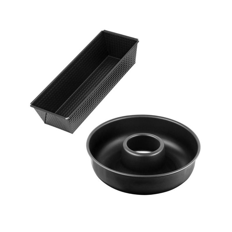 Set Kuchenformen und Savarinformen - ZENKER - Schwarz Metallic - 30,5 x 11,5 cm und 28 cm