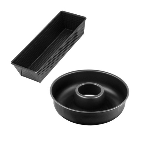 Set Kuchenformen und Savarinformen - ZENKER - Schwarz Metallic - 30,5 x 11,5 cm und 28 cm