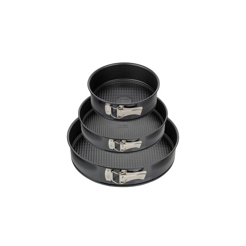 Set de 3 moules a charniere ronds - ZENKER - Black Metallic - 20, 24 et 28 cm