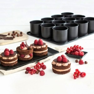 ZENKER Mini-Kuchenbackblech und Zuckergussspatel – Schwarz Metallic...