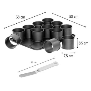 ZENKER Mini-Kuchenbackblech und Zuckergussspatel – Schwarz Metallic