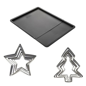 Ensemble avec plaque a pâtisserie extensible et 10 emporte-pieces - ZENKER