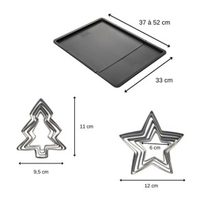 Ensemble avec plaque a pâtisserie extensible et 10 emporte-pieces - ZENKER