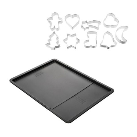 Ensemble avec plaque a pâtisserie extensible et 9 emporte-pieces sur cintre - ZENKER