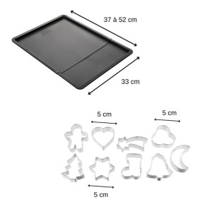 Ensemble avec plaque a pâtisserie extensible et 9 emporte-pieces sur cintre - ZENKER