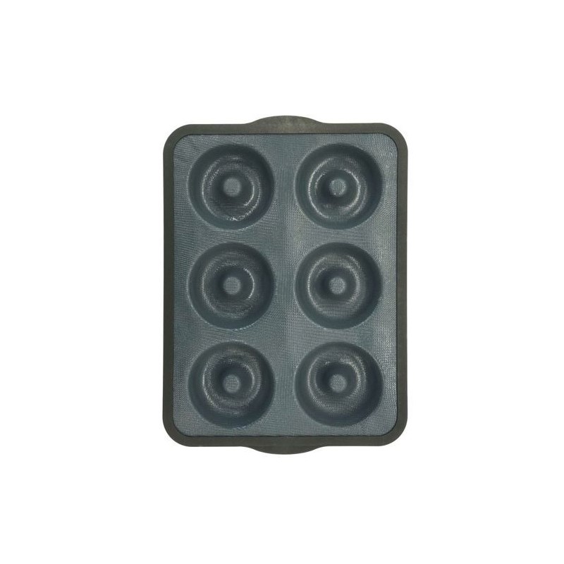 Moule 6 donuts - ZENKER - 36 x 26 cm - Silicone fibre de verre - Noir