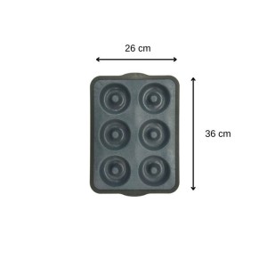 Moule 6 donuts - ZENKER - 36 x 26 cm - Silicone fibre de verre - Noir