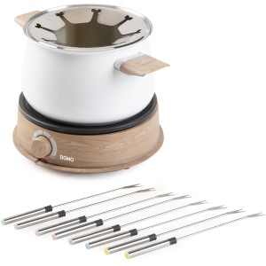 Appareil a fondue - DOMO - DO736F - 1500 W - 2 L - 8 personnes - Blanc/Bois