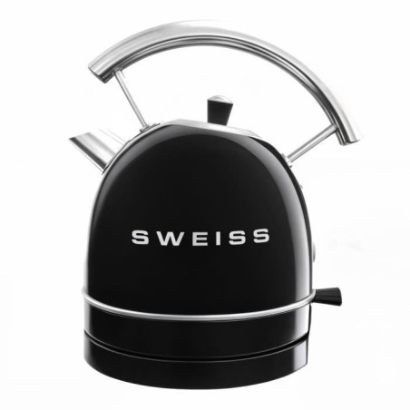 Bouilloire vintage - SWEISS - KTL9 - 2200 W - 1,8 L - Socle 360° - Noir