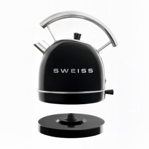 Bouilloire vintage - SWEISS - KTL9 - 2200 W - 1,8 L - Socle 360° - Noir