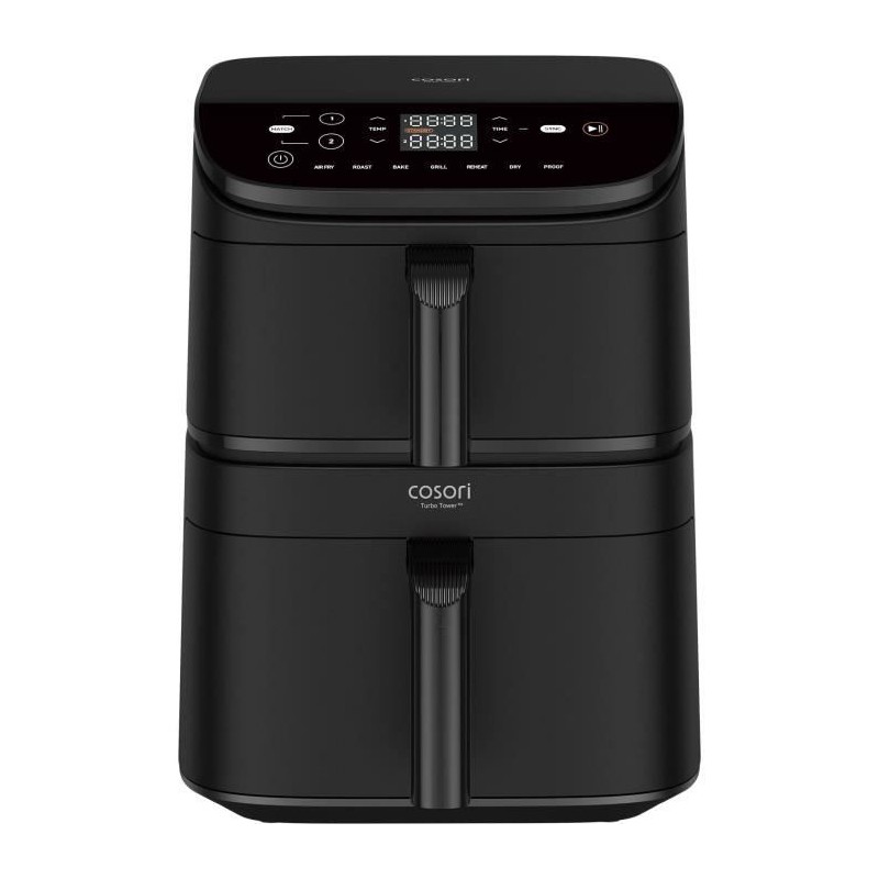 Friteuse sans huile COSORI - Turbo Tower Chef Edition - Capacité 10,8L - 2 cuves - 6 programmes - 2630W - Noir