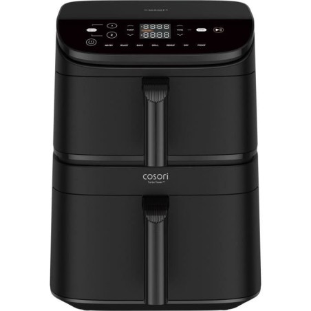 COSORI Turbo Tower Chef Edition Heißluftfritteuse – 10,8 l Fassungsvermögen – 2 Behälter – 6 Programme – 2630 W – S