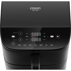 COSORI Turbo Tower Chef Edition Heißluftfritteuse – 10,8 l Fassungsvermögen – 2 Behälter – 6 Programme – 2630 W – S