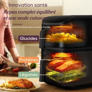 COSORI Turbo Tower Chef Edition Heißluftfritteuse – 10,8 l Fassungsvermögen – 2 Behälter – 6 Programme – 2630 W – S