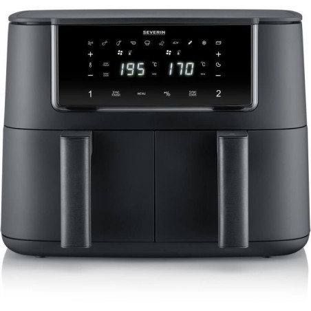 SEVERIN Airfryer FR2463 – 8 l Fassungsvermögen – Doppeltank – 10 Programme – 2600 W